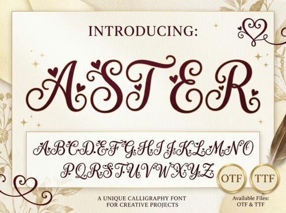 Aster Font Review: A Romantic Display Typeface for Designers