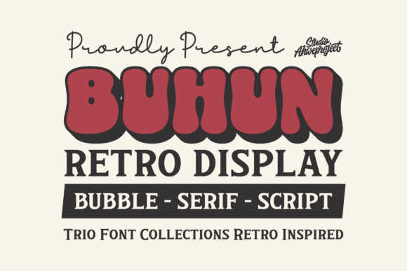 Buhun Retro Trio: The 70s Display Font for Modern Campaigns