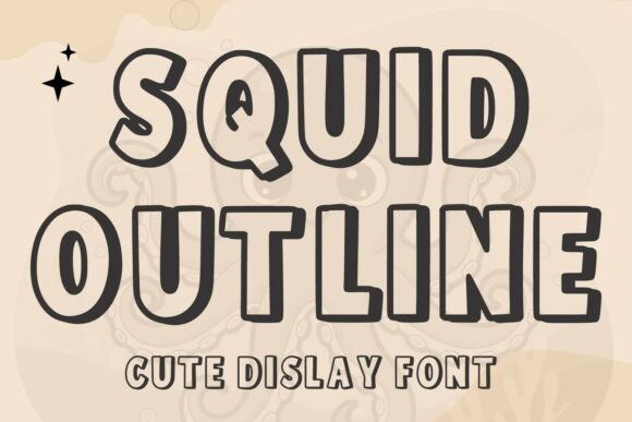 Squid Outline Font for Playful Web Design