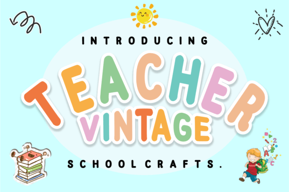 Teacher Vintage Font for Retro Branding